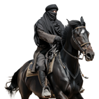 ai generado islámico soldado caballo jinete aislado en transparente antecedentes png