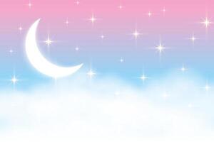 beautiful magical moon and star dreamscape background design vector