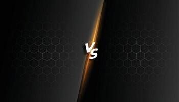 dark black duel contest versus vs banner with shiny light effect vector