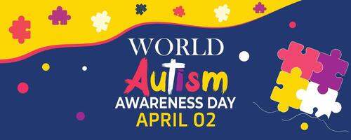 World Autism Awareness Day concept background. Autism Awareness Month theme banner vector illustration.