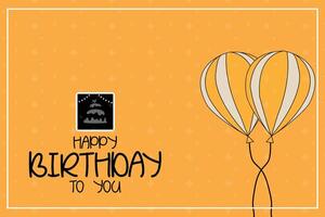 Happy birthday background design with balloons.  Vector template for greeting card, banner, poster, frame, background.