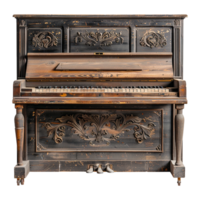 AI generated Old piano isolated on transparent background png