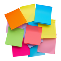 AI generated Empty colored paper sheets for notes hanging isolated on transparent background png