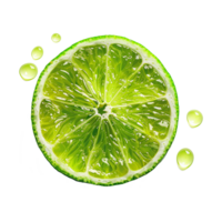 AI generated Fresh green lime isolated on transparent background png