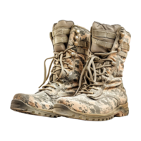 AI generated Army boots isolated on transparent background png