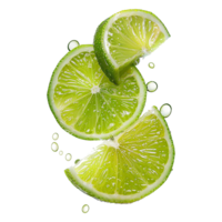 ai généré Frais vert citron vert isolé sur transparent Contexte png