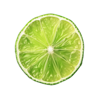 AI generated Fresh green lime isolated on transparent background png