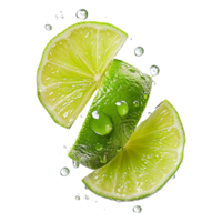 AI generated Fresh green lime isolated on transparent background png