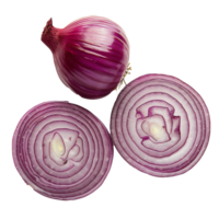 AI generated Onion cut in half png isolated on transparent background