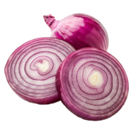 AI generated Onion cut in half png isolated on transparent background