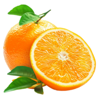 AI generated Whole yellow Fresh orange isolated on transparent background png