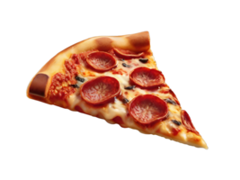 ai generado rebanada de Pizza pepperoni gratis png