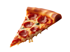 ai generado rebanada de Pizza pepperoni gratis png
