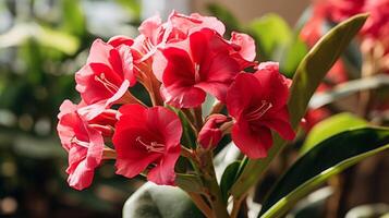 AI generated Close-Up of Pink and White Hibiscus Flowers photo