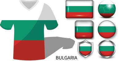 el fútbol americano jerseys de Bulgaria, Bulgaria bandera colección vector