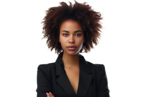 AI generated Portrait of beautiful confident black woman looking at camera png