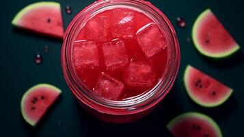 AI generated Refreshing Watermelon Juice photo