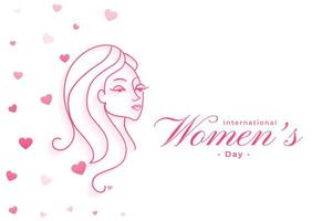 happy womens day line style card design vector