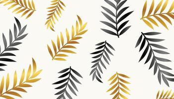 nice golden and black leaves pattern background vector