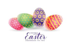 realistic colorful easter eggs background design vector