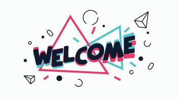 geometric style trendy welcome banner for corporate hiring event vector