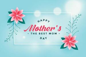 lovely happy mother's day flower greeting vector