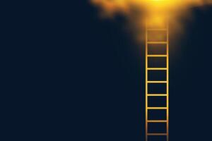 success and growth concept with glowing stairway ladder design background vector