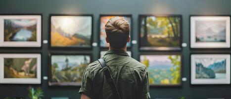 ai generado curador obras maestras un guía a seleccionando Arte foto