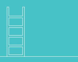 business growth concept with minimalist ladder on wall backgrou vector