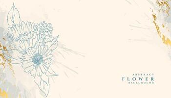 beautiful line art flower design for invitation background vector