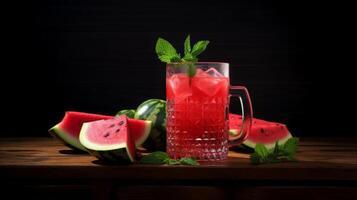 AI generated Refreshing Watermelon Juice photo