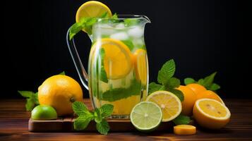 AI generated Citrus Lemonade With Ice photo