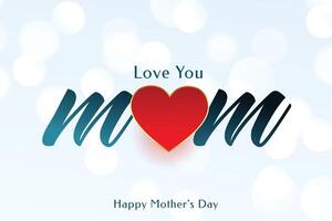 love you mom mothers day greeting design vector