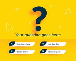 multiple choice quiz game template for competition event show vector