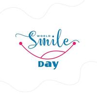 world smile day greeting card for cheerful and joyful faces vector