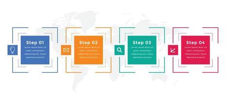 timeline four steps infographics template design vector