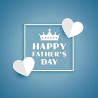 paper style happy father's day card with crown vector