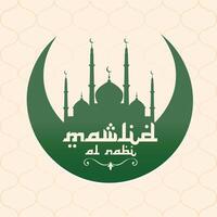 islamic mawlid al nabi prophet birthday event background vector