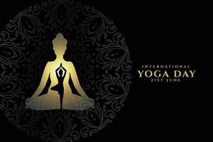 eye catching international yoga day background in premium style vector