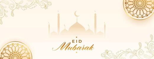 elegant eid mubarak festival banner design vector illustration