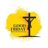 good friday greeting card with splatter effect vector