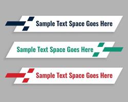 set of modern lower third title stripe template for media broadcast vector