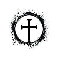 elegant christian religious cross icon background for eternal soul vector