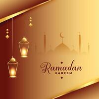 ramadan kareem and eid mubarak festival background design vector