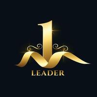 number one leader in market or industry label in golden color vector