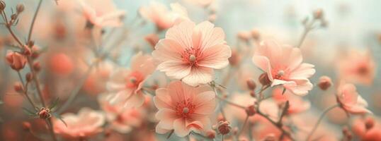 AI generated white background with pink flowers photo