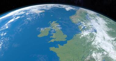 British Islands in planet earth, aerial view from outer space video