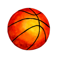 Watercolor illustration Basketball ball. Championship. Banner design. Realistic single orange ball isolated. Beautiful design of the classic game ball. png