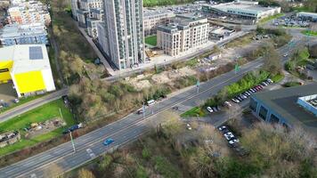 alto angolo metraggio di maggior parte bellissimo centrale watford città di Inghilterra UK. marzo 3°, 2024 video