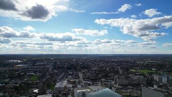 High Angle Footage of Most Beautiful Central Watford City of England UK. March 3rd, 2024 video